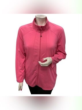Active Zone Pink Zip-Up Bomber Jacket Size 2X